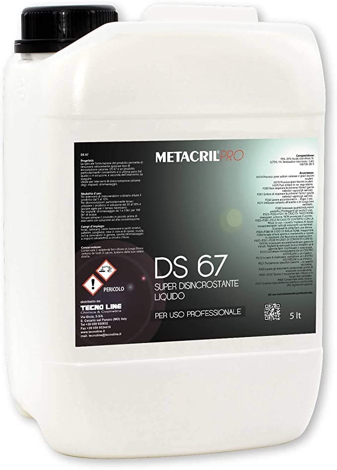 Metacril Pro DS 67, Desincrustante Súper Concentrado, para Piscinas, SPA y Bañeras de Hidromasaje - 5 L