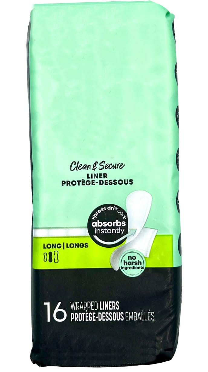 Feminine Liners, Pads, Long, Individually Wrapped, No Harsh Ingredients
