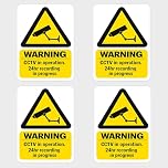Inside Window CCTV Stickers – 4 Pack | Sticks Inside | Visible from Outside | 100 mm x 65 mm