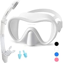 Supertrip Snorkeling Gear for Adults, Anti-Fog Snorkel Set, Tempered Glass Snorkel Mask Adult, Anti-Leak Snorkel Snorkeling Gear, Scuba Diving Mask and Snorkel for Women Men Youth