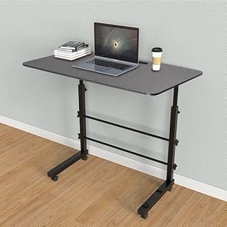 VISBY INDIA Height Adjustable Multipurpose Office Table for Home/Writing Desk for Office/Folding Table for School/Folding Study Table/Work from Home Table(60 X 60 X 40 Cm) (Black Height Adjustable)
