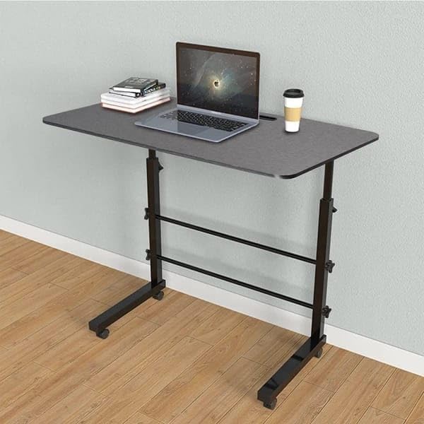 VISBY INDIA Height Adjustable Multipurpose Office Table for Home/Writing Desk for Office/Folding Table for School/Folding Study Table/Work from Home Table(60 X 60 X 40 Cm) (Black Height Adjustable)