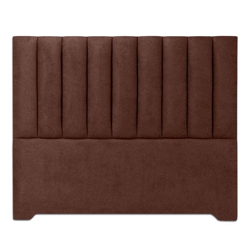 Ventadecolchones - Cabecero Tapizado Acolchado de Dormitorio Franjas Verticales Largo en Tela Antimanchas Wengué y Medida 166 x 125 cm para Camas de 150 ó 160