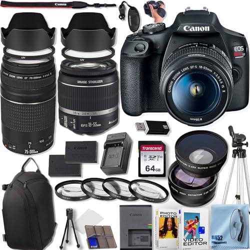 Cámara Canon EOS Rebel T7 DSLR con lentes y accesorios miniatura 1