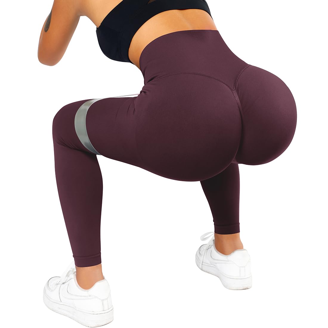 SUUKSESS Women Crossover Seamless Leggings Butt Lifting High Waisted Workout Yoga Pants