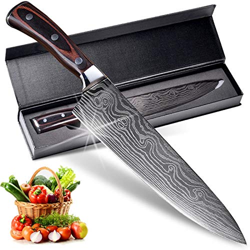 8 Inch Professional Chef Knife, Pro Sharp Kitchen Knife, German High Carbon Stainless