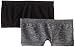 Fruit of the Loom Big Girls' Seamless  Boyshort, Dark Grey Heather/Black, Medium(Pack of 2)