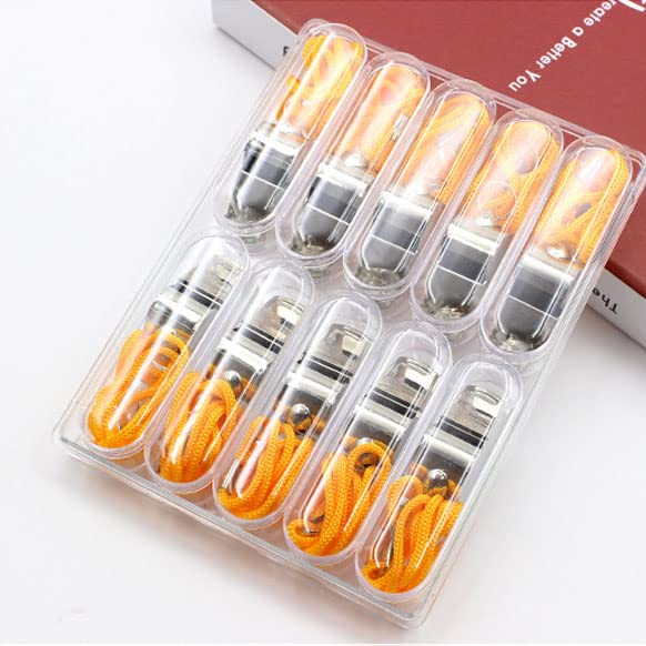 Silbatos Tyenaza acero inox 10 piezas con cordón miniatura 7