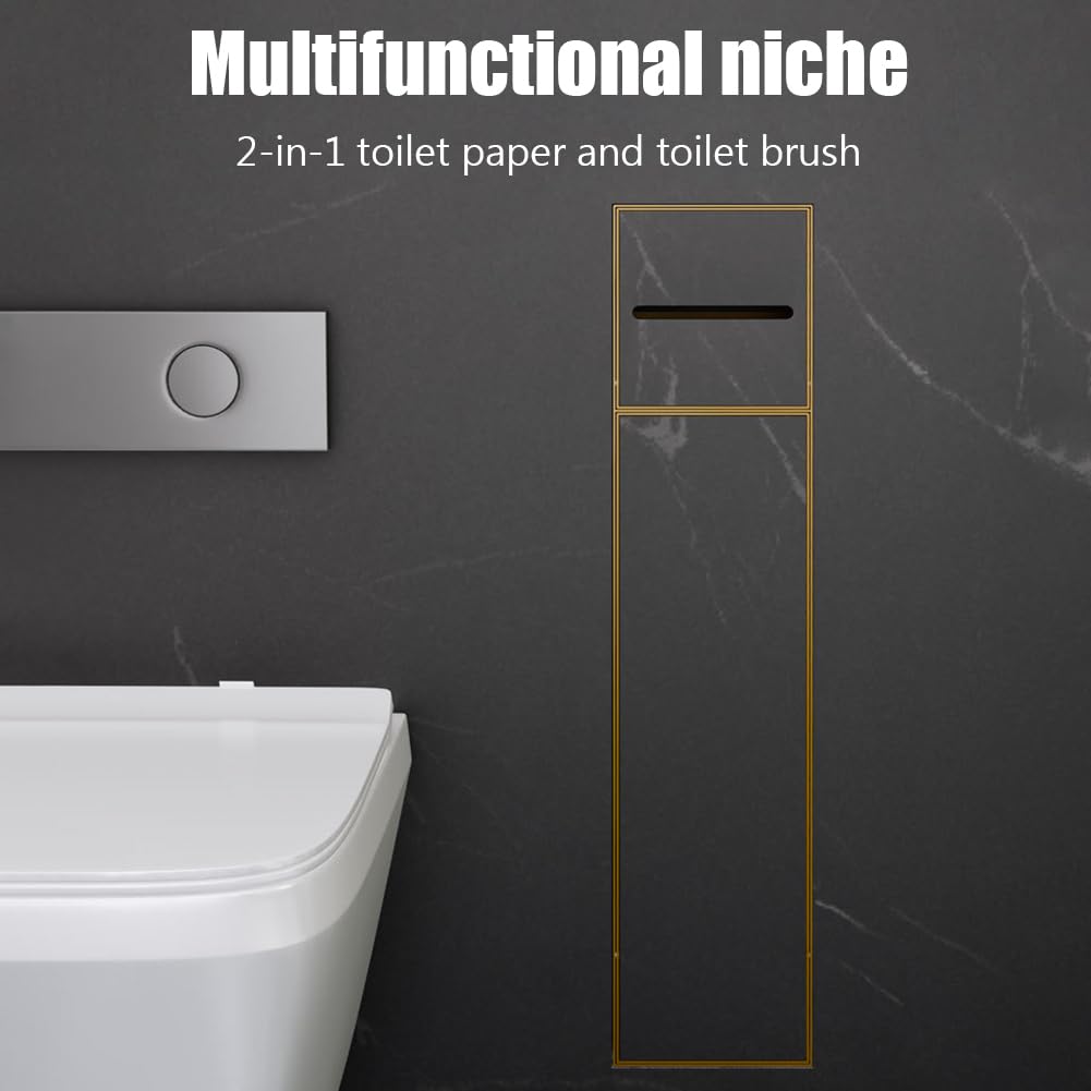 Scatola porta fazzoletti da incasso in acciaio inox con porta carta igienica e armadio, nicchia multifunzionale nascosta per riporre il bagno