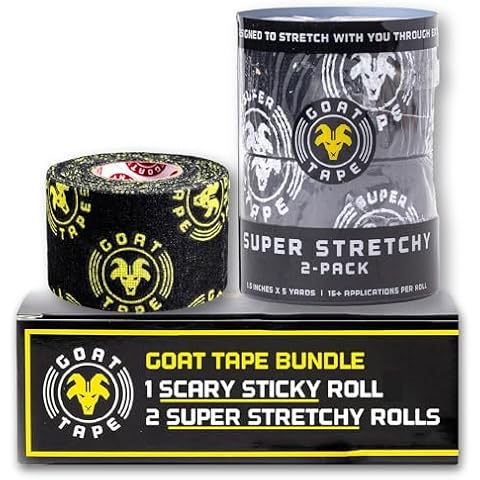 Goat Tape Ultimate Bundle, Scary Sticky and Super Strecy, Thumb Tape and Hook Grip Tape for Cross Training and Weight Lifting Cover