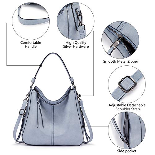 Image of Realer Hobo Crossbody Bags for Women Designer Faux Leather Hobo Handbags Retro Large Size Shoulder Bag Bucket Purse