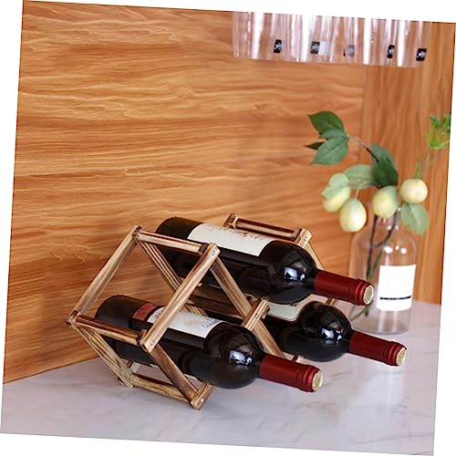 Soporte para botellas estilo plegable color marrón miniatura 7