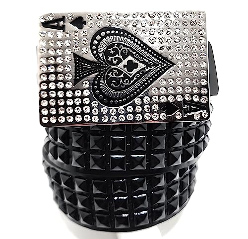 Ace of Rhinestones Pyramid Studded Leather Belt2