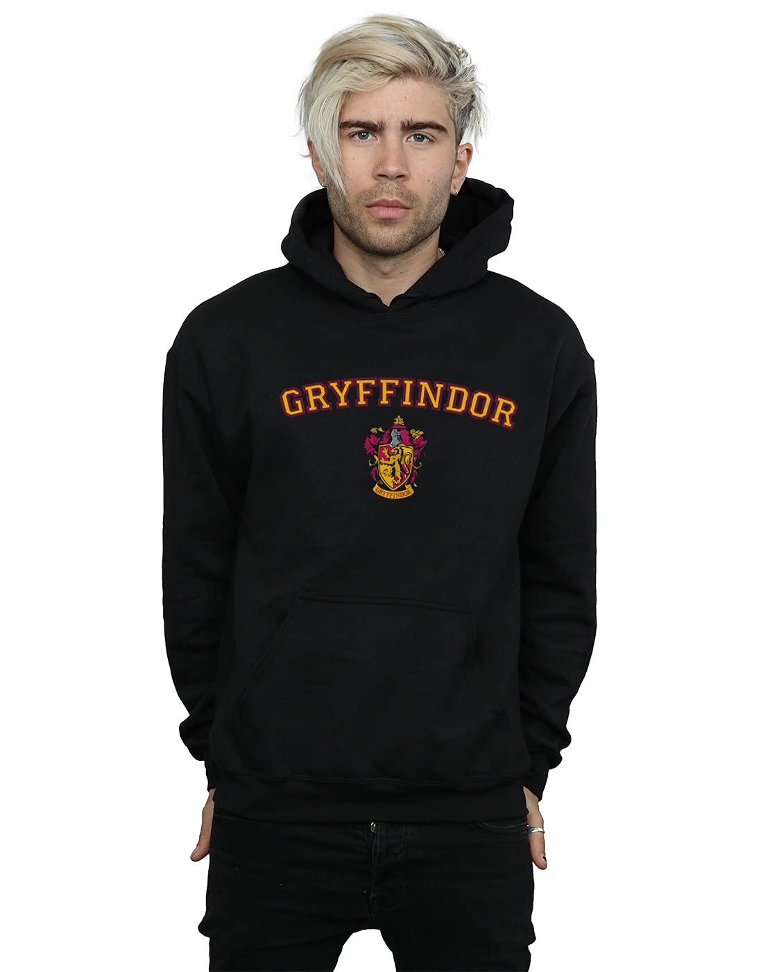 Absolute Cult Men's Black Harry Potter Gryffindor Crest Hoodie XXXXX-Large
