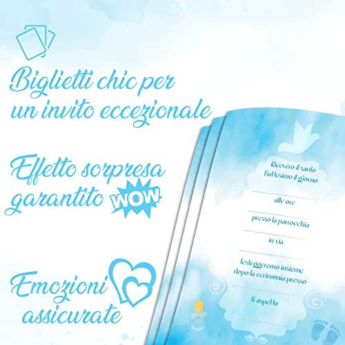 Inviti Battesimo Bambino Originali - 32 Biglietti
