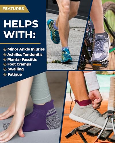 Pembrook Ankle Compression Socks for Women & Men - 4 Pairs | Sports Running Compression Socks | Athletic Ankle Support Socks4