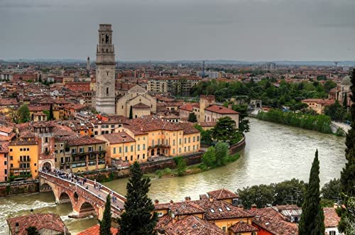 Puzzle 2000 Pieces Verona, Italy 3 Puzzles Puzzle for Adults and Children, Educational Game for Children, Toy, Gift for Home Travel 70x100CM