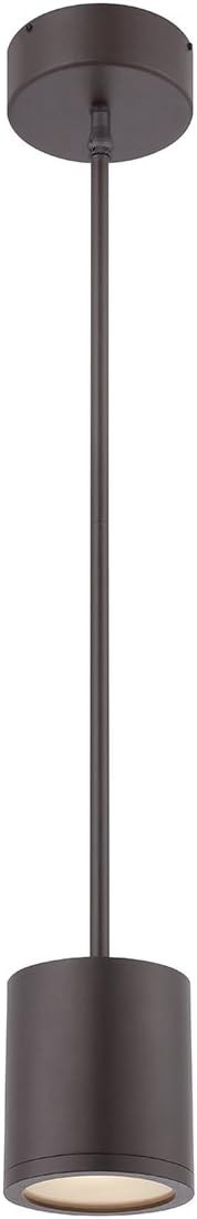 WAC Lighting PD-W2605-BZ Tube Outdoor LED Pendant Fixture, One Size, White/Bronze