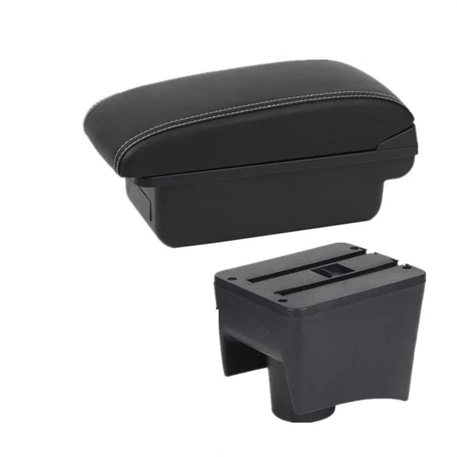 NOHEEU Car Armrest Special Storage Box Modification Parts For POLO Mk5 6R For Vento 2010-2018(A1 white line No USB)