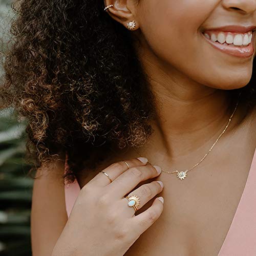 Gold Star and Sunburst Stud Earrings - AllenCOCO Ear Climbers Earrings for Women, 14K Gold Plated, 925 Silver Post Hypoallergenic4