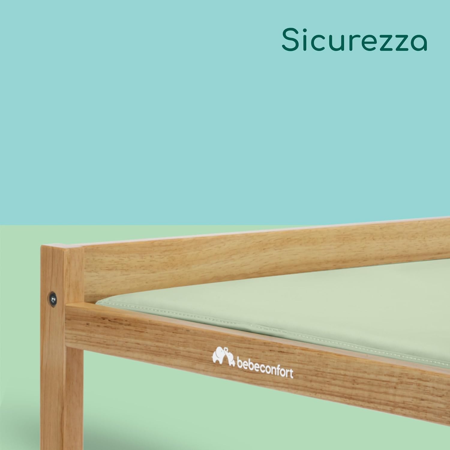 Bebeconfort Daisy, Fasciatoio Neonato, 0-12 mesi (11 kg), Materassino fasciatoio Impermeabile incluso, Facile da pulire, Sicuro, Ripiano Porta Oggetti, Facile da montare, Legno naturale