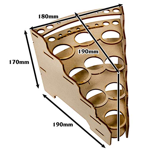 Image of The Broken Token Modular Paint Rack w / 35mm Holes - 45 Wedge - Multiple Organizer for Paint Bottles, Pots, and Brushes in Tiered Layout - Customize Your Pieces with Easy Organization & Access