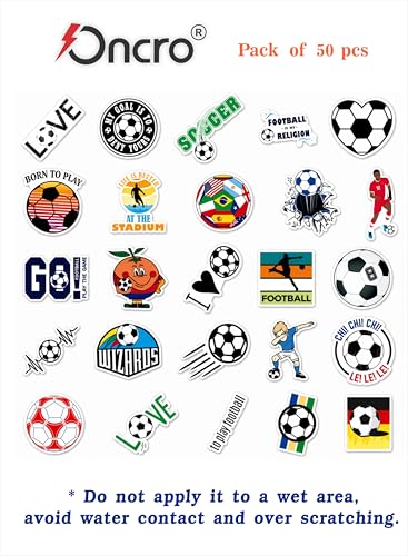 Image of 50 pcs Football Soccer Positive Sports Affirmation Quotes Aesthetic Friends Vinyl Sticker Accessories for Mobile Fridge Skateboard Laptop Bottle Journal Guitar Office Room Novelty Stationery
