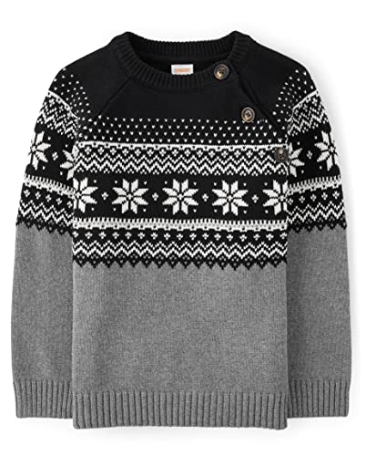 Gymboree Boys and Toddler Long Sleeve Sweaters, Black Fairisle, 6