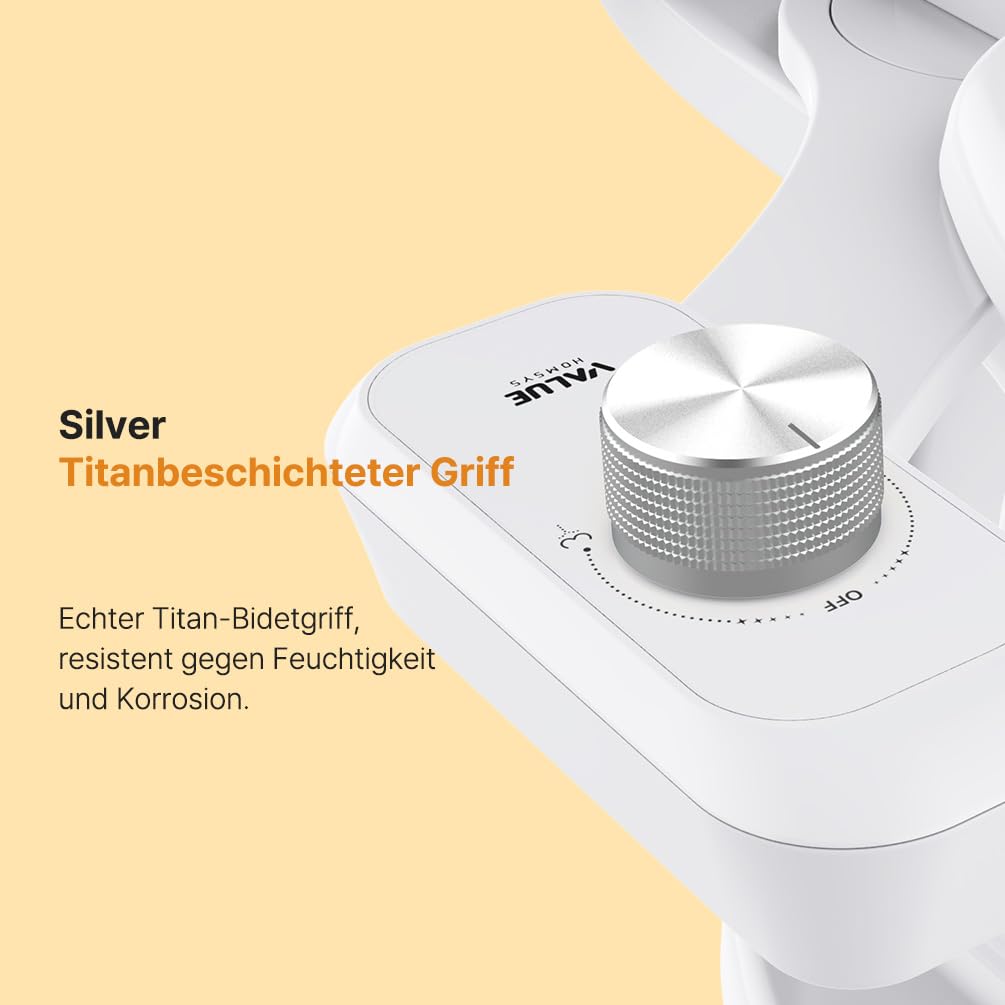 Peach Podusche für WC – Nicht-elektrisches Bidet mit 2 Düsen, Hygienische Reinigung, Einstellbarer Wasserdruck, Selbstreinigend & Umweltfreundlich