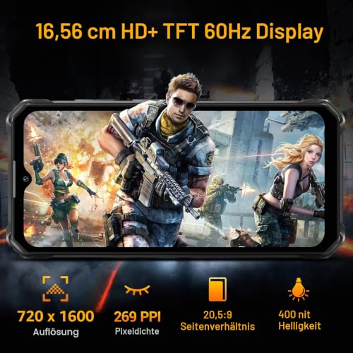 OUKITEL WP23 Pro Outdoor Handy Ohne Vertrag - 16(8+8) GB RAM +128GB ROM, Android 13 Outdoor...