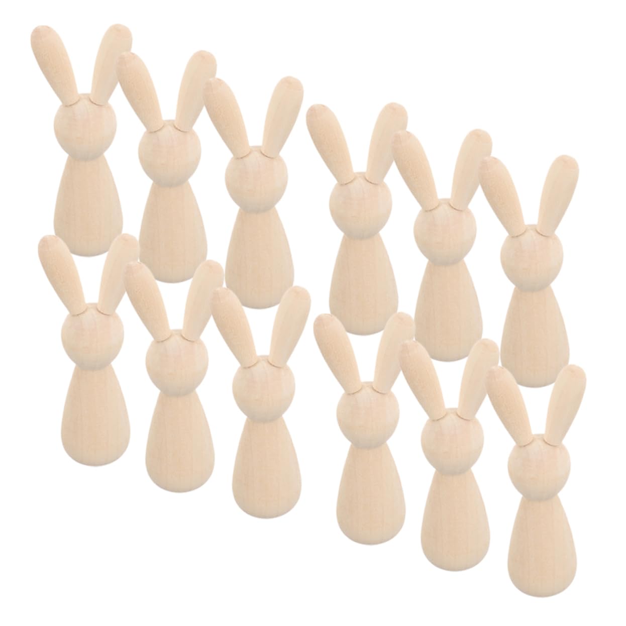 4 Juegos Títere De Conejito Manualidades De Graffiti Suministros De Bricolaje Mini Conejos Graffiti Madera Decoraciones De Mesa Figura De Conejo Diy De Madera 12 Uds * 4