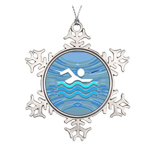 LilithCroft99 Swim Swimmer Success Dive Plunge Success Nvn238 Pewter Snowflake Christmas Ornaments,Christmas Tree Decorations Ornaments,Keepsake,Novelty