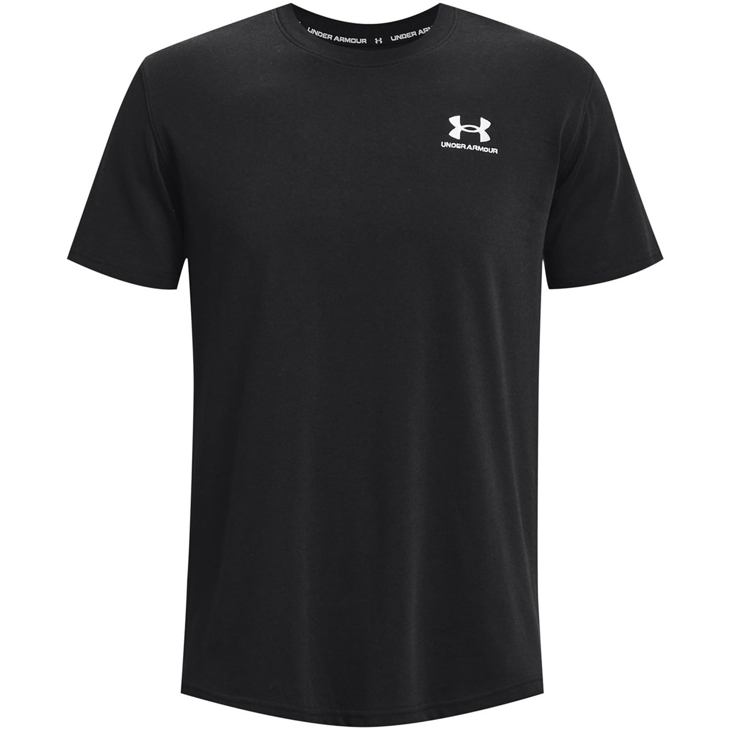 Under Armour Men's Black Logo Embroidered Heavyweight Short Sleeve T-Shirt ' White'