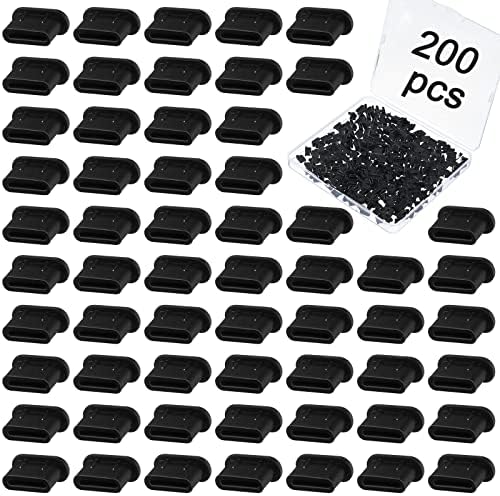 Futheda 20Pcs Silicone Mini USB Micro USB Port Anti Dust Plug Stopper Cap Cover Compatible With Mobile Phone Black
