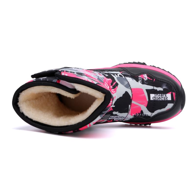 Girls & Boys Fleece-Lined Waterproot Snow Boots Flexible Anti-Slip Sole, Adjustable Fit & Easy Closure Outdoor Activity3