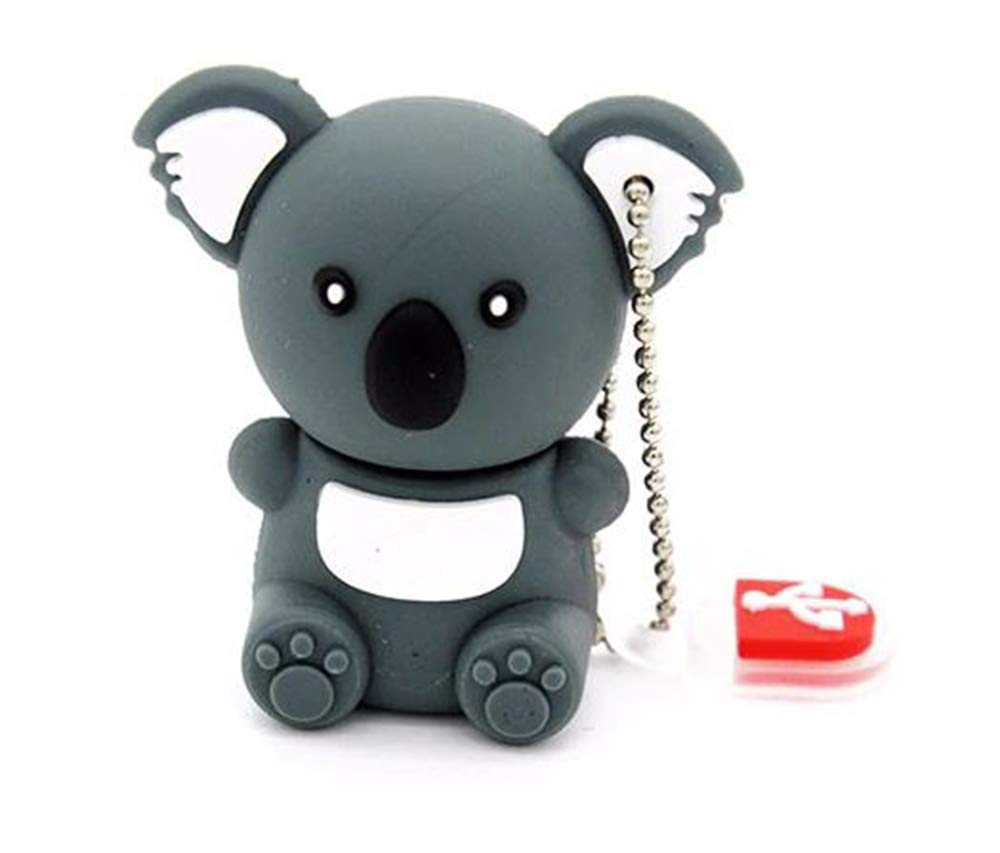 2.0 Koala Bear Dark Gray 64GB USB External Hard Drive Flash Thumb Drive Storage Device Cute Novelty Memory Stick U Disk Cartoon Animal