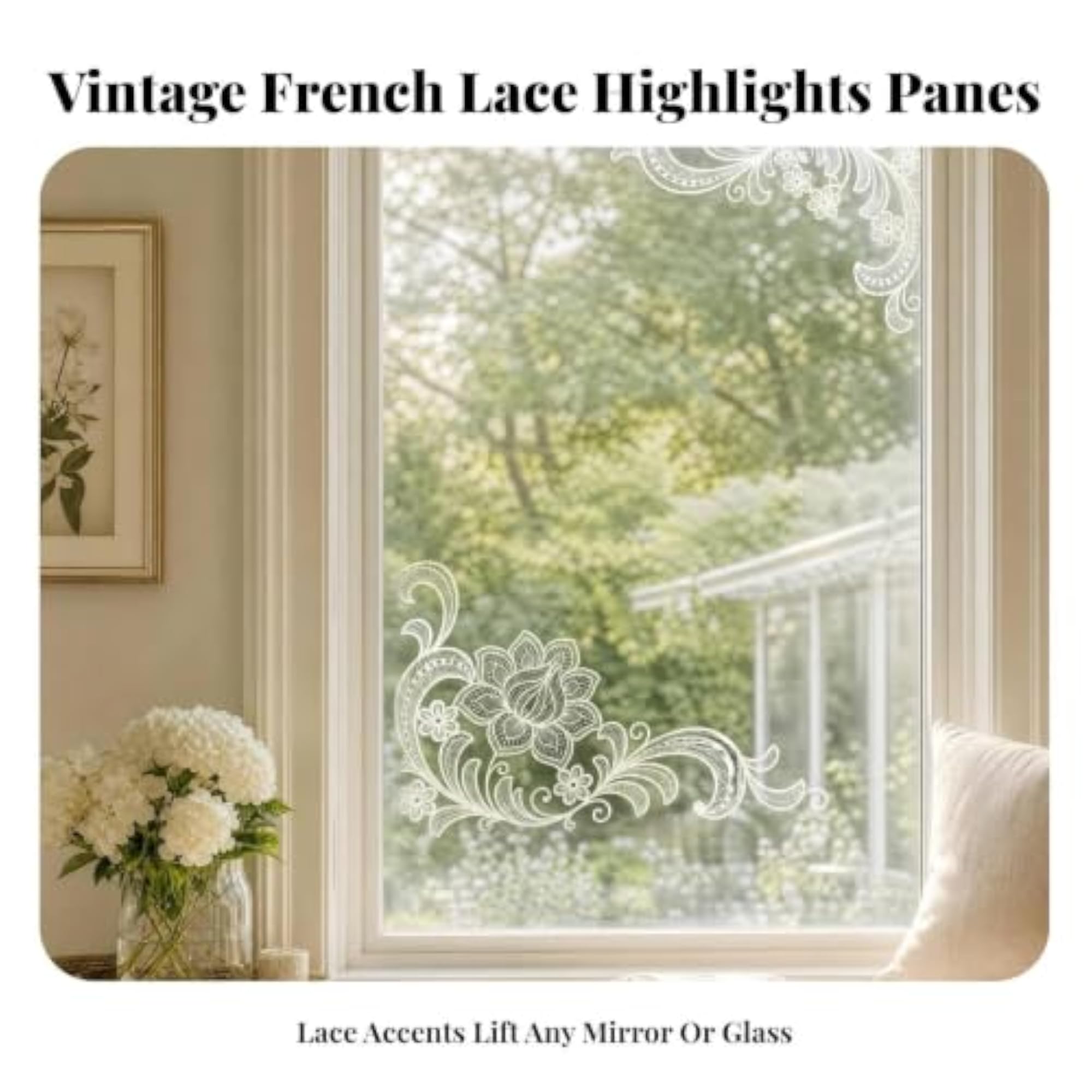Translucent Ornamental Pattern Privacy Window Sticker