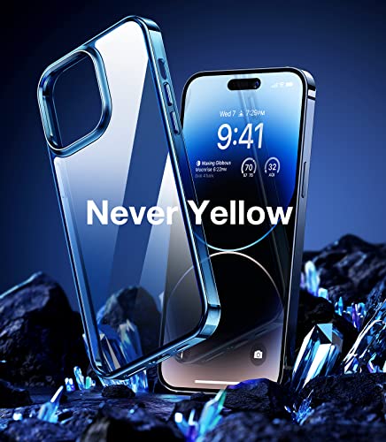 Image of TORRAS Diamond Clear Designed for iPhone 14 Pro Max Case, [10FT Military Grade Drop Tested] [Non-Yellowing] Shockproof Protective Hard Back Slim Clear Case for iPhone 14 Pro Max, 6.7 Inch, Clear