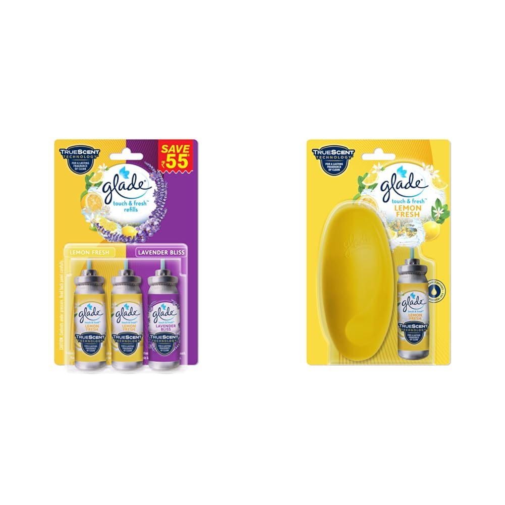 Glade Touch & Fresh Aerosol Air Freshener for Bathroom | 12ml Refill (Pack of 3) | Lasts up to 100 Sprays,Lavender | Lasting Fragrance with One Touch & Touch & Fresh Aerosol Air Freshener for Bathroom-image-33