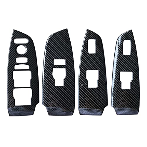 Ruihe 4Pc Car Interior Automobile Door Window Control Panel Cover Molding Door Lock Switch Trim Accessories Fit For Honda Accord 2018 2019 2020 2021 2022 (Rear Seat Heating（ Carbon Fiber Color）) #TOP4