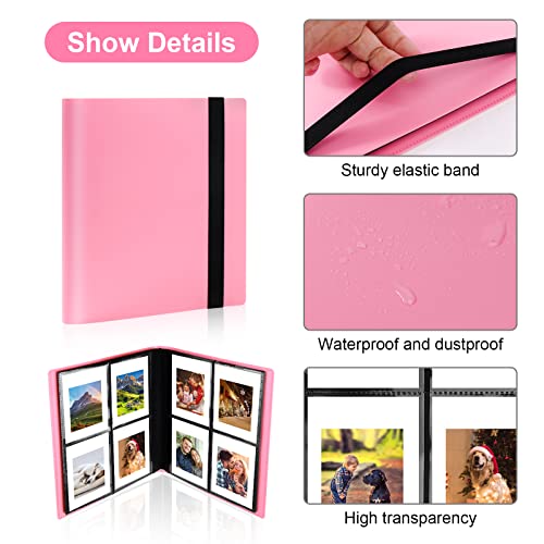 Photo Albums, 160 Pockets Scrapbook Memory Book, 40 Pages Mini Film Album for Polaroid Zink Photo Paper/Fujifilm Instax Mini Film/Kodak Zink Photo Paper/Sprocket Photo Paper - Pink - Image 3