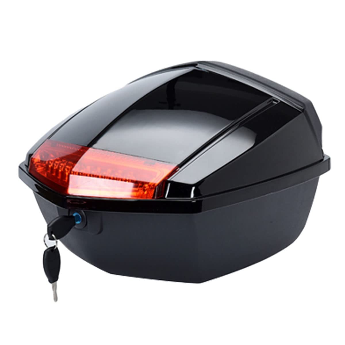 Wnanch Universal Motorcycle Rear Top Box Tail Trunk Luggage Storage Case, Motorcycle Hard Trunk Top Case With Backrest 36L Waterproof(Black)