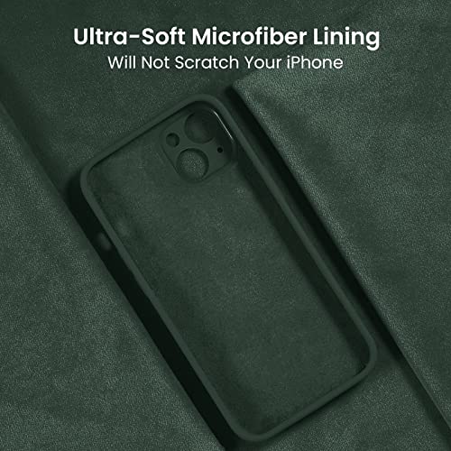 Image of FireNova Designed for iPhone 14 Case, Silicone Upgraded [Camera Protection] Phone Case, Soft Anti-Scratch Microfiber Lining Inside, 6.1 inch, Alpine Green