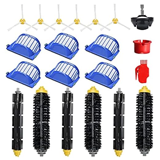 HARPRA Kit de accesorios de repuesto compatible con iRo-bot Roo-mba 600 Series 614 615 621 671 697 698 650 651 660 690 cepillo lateral de filtro de rodillo