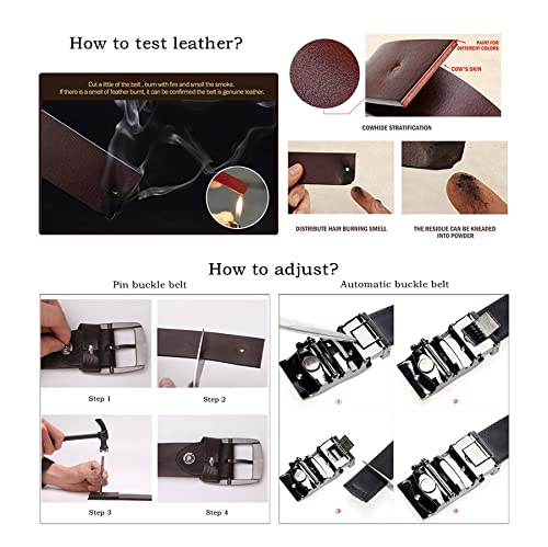 Boxed Mens Belts Leather Waist Belt Automatic Buckles Ratchet Waistband for Men Dress Jeans Wedding Business Gift3