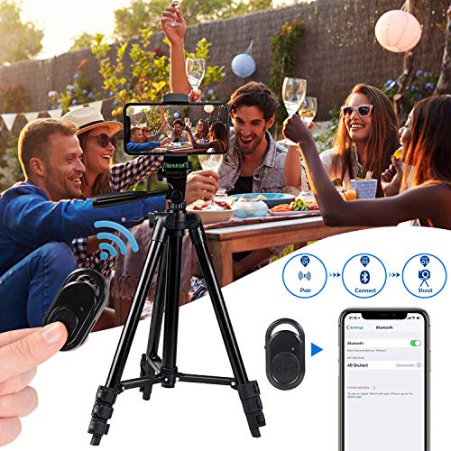 Handy-Stativ, 107 cm, ausziehbar, leicht, Aluminium, Stativ für iPhone/Android/Gopro/DSLR-Kamerastativ mit Handy… – Bild 7