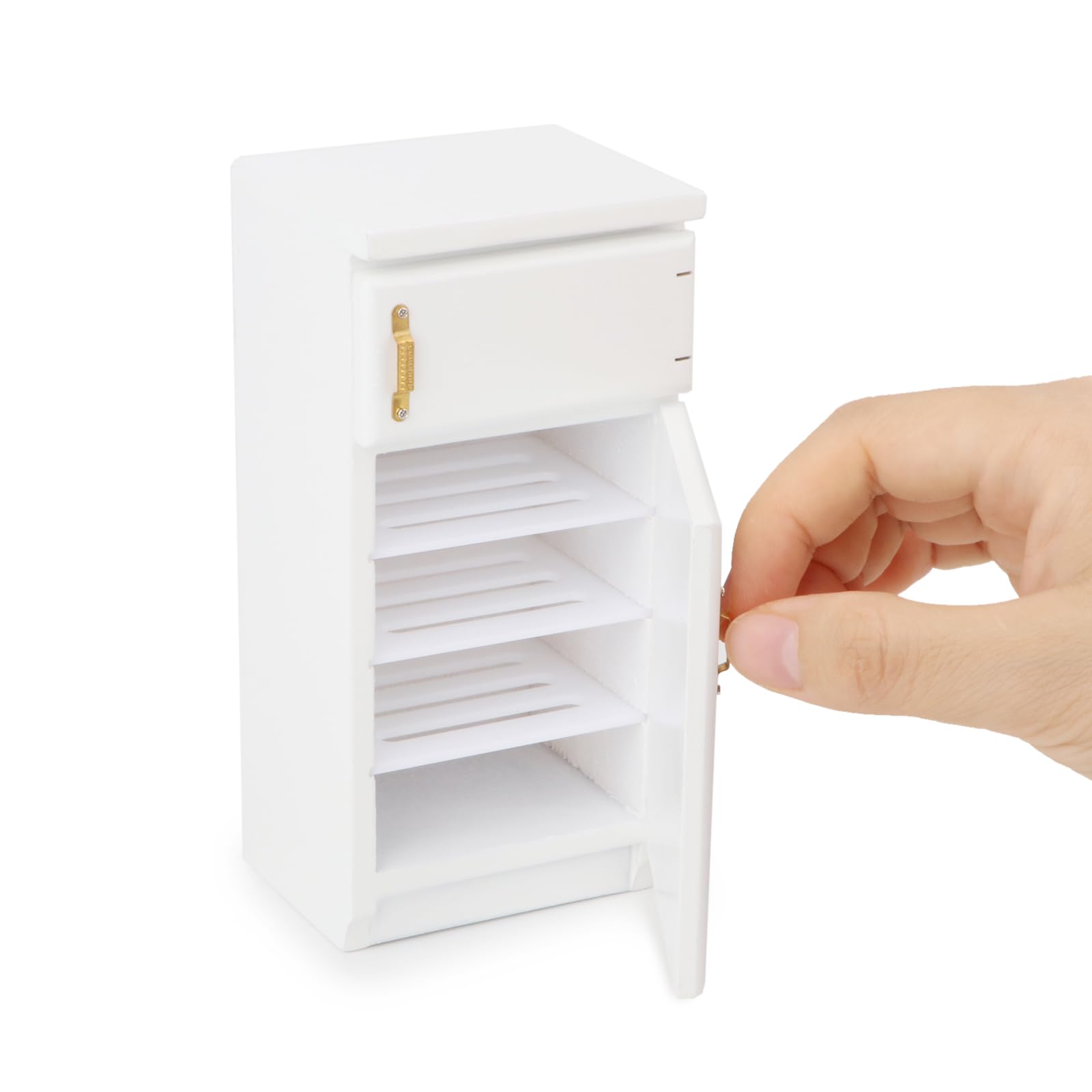 Dollhouse Accessories Fridge Kitchen Furniture Miniature Simple Retro Style Refrigerator Prop Delicate Model Decor High Simulation Accessory Pretend