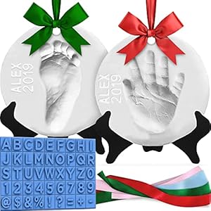 Luna Bean Baby Hand and Footprint Kit – Perfect Baby Keepsake Homemade Ornament Kits for Christmas – Baby Footprint Kit…