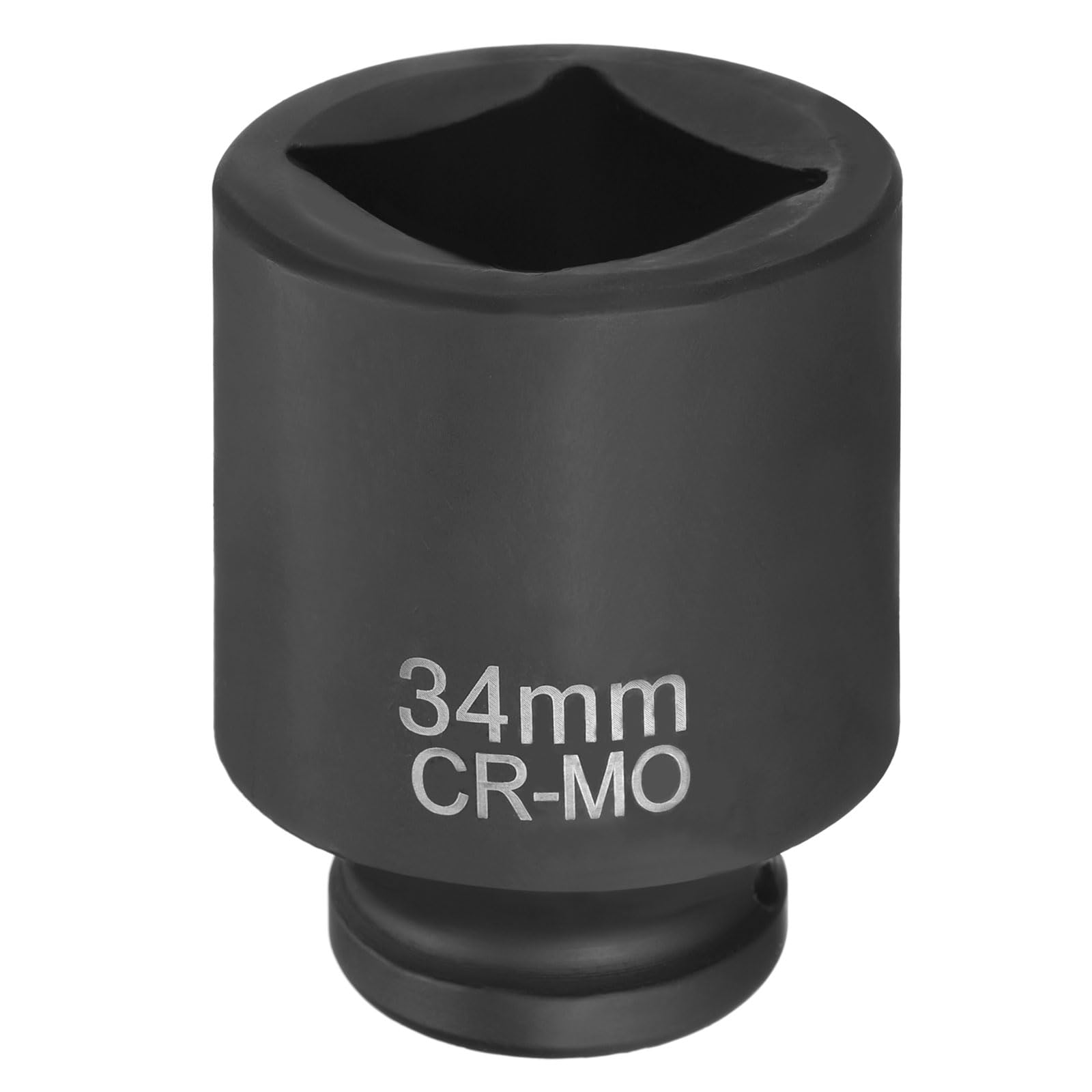 HARFINGTON 4 Point Square Socket 3/4" Drive 34mm Metric Square Impact Socket CR-MO Blackening Standard Wheel Sleeve Pneumatic Sleeve Tool for Auto Repair Mechanical Maintenance Home Use