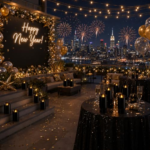 Image of Flameless Candles 3 inchD X 6 inchH Set of 2 Outdoor Indoor Pillars Battery Operated Flickering Candles Include 10-Key Remote Timer Function, Fake Plastic Pillar Candles for Aniversary, Christmas Decor